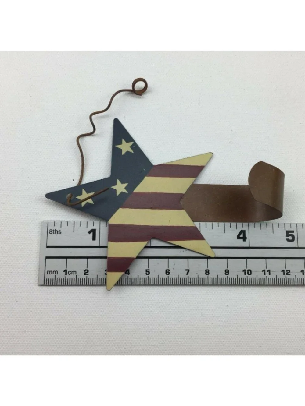 Americana Home Decor Metal Key Coat Hook Hanger Stars Stripes Blue Red White